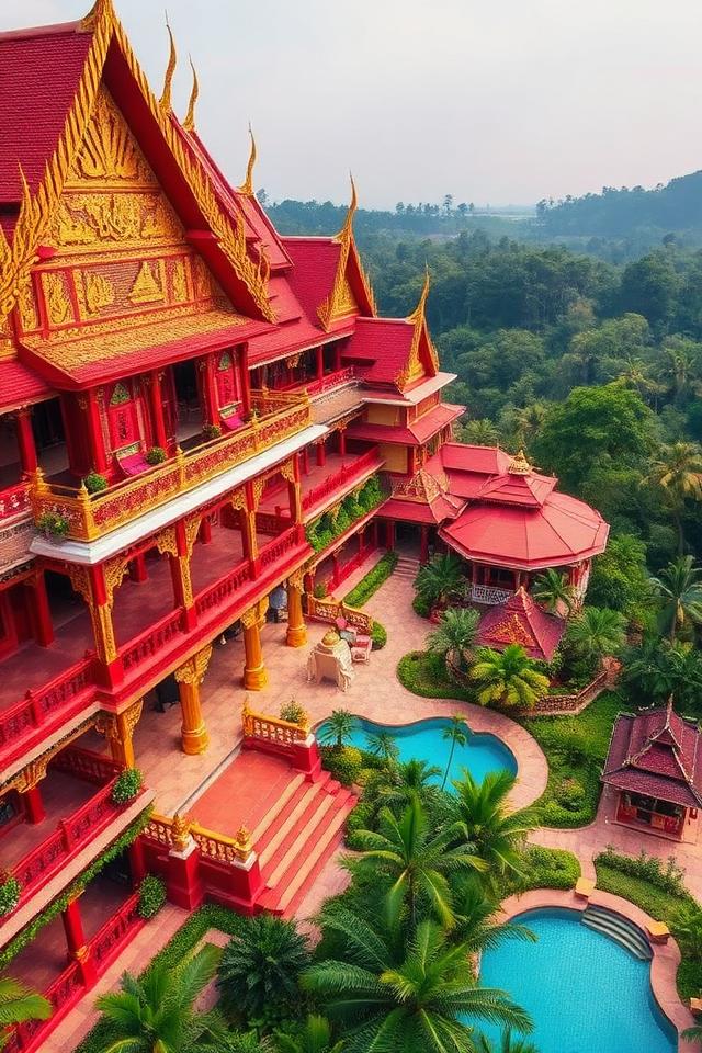 Luxury resort aerial view